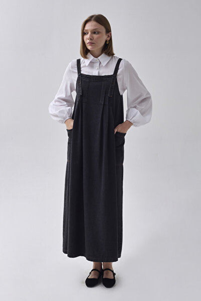 ZÜLAYS Torba Cepli Denim Jile Siyah