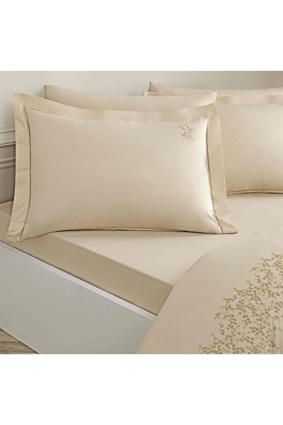 Linens Premium Zendea Pamuk Brode Çift Kişilik Nevresim Takımı Bej