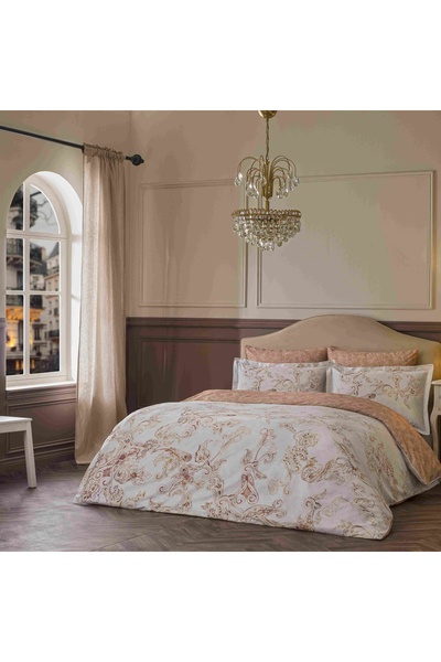 Linens Etienne Cotton Satin Superking Duvet Cover Set Gray