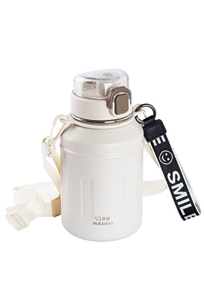 DKADI TNT-OKADI UZUN ASKILI BEYAZ PASLANMAZ ÇELİK PİPETLİ TERMOS 850ML