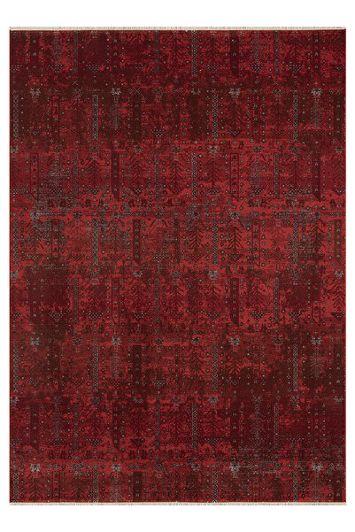 SEYRAN HALI Seyran Halı Asır 258 Bordo Etnik Vintage Saçaklı Karel Hali