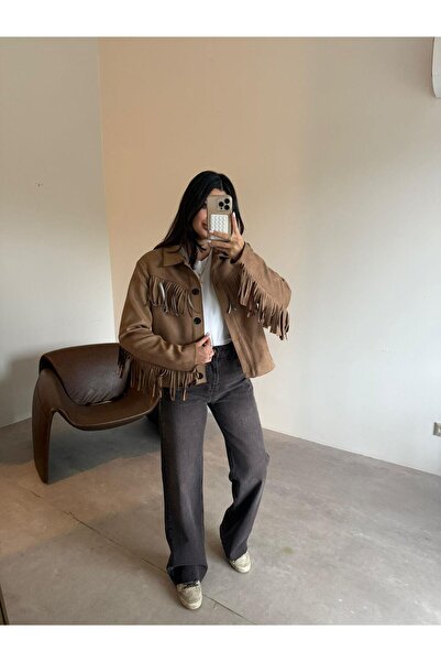 Bade Butik Camel Püsküllü Kovboy Ceket