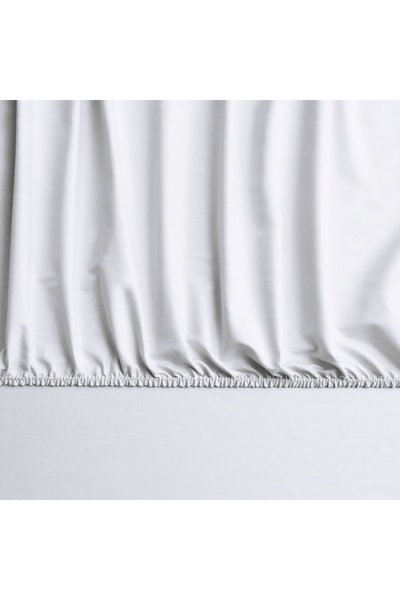 Linens Mix&Match Cotton Satin Superking Size Fitted Sheet Ecru
