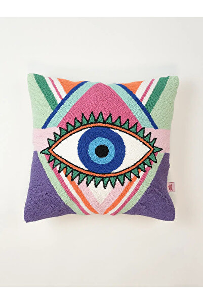 Galia Tasarım Husă de pernă cu design special etnic cu ochi - violet
