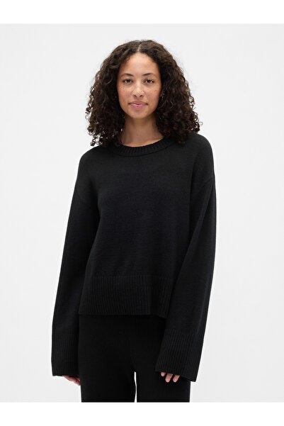 GAP Kadın Siyah CashSoft Relaxed Crewneck Kazak