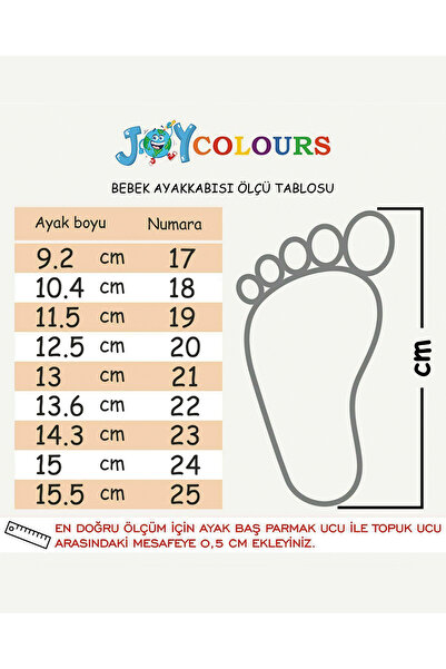 Joy Colours Gerçek Deri İlk Adım Bebek Ayakkabısı Pudra