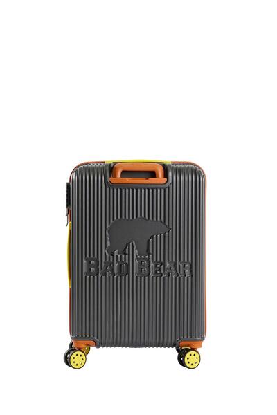 Bad Bear Logo Antrasit Orta Boy Tekerlekli ABS Valiz 64 Lt.