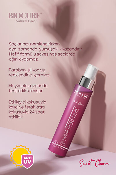 Biocure Kadın Saç Parfümü Keratin Ve Kolajen Katkılı Uv Koruyuculu Trsr Saç Parfümü - 100 ml