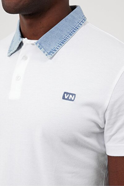 VENA Μπλουζάκι Polo με λεπτομέρεια γιακά Marco Jean - Λευκό