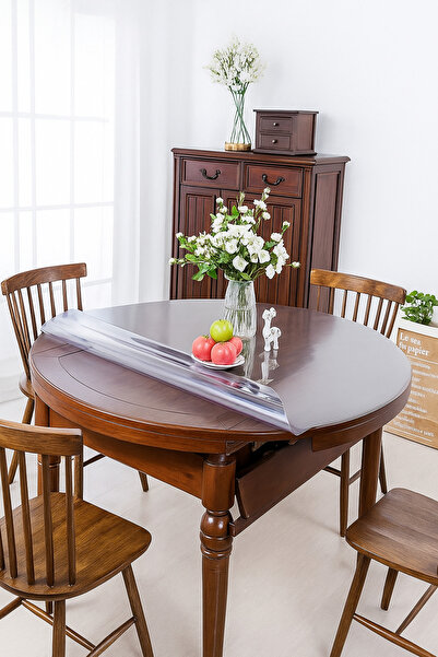 Rona Home Кругла прозора стільниця, що стирається | 1,3 мм товста ПВХ нековзна скатертина