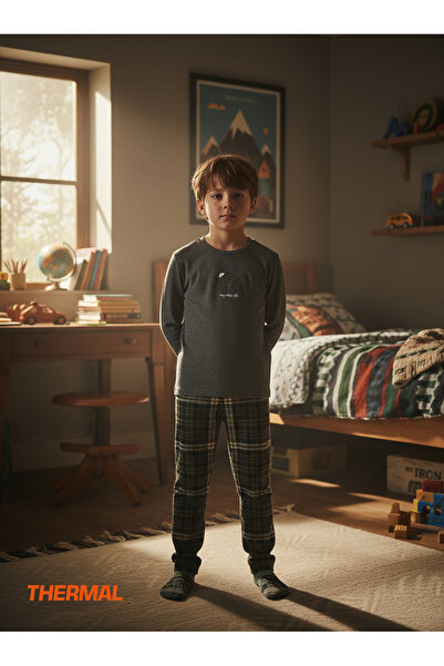 Blackspade Boy's Thermal Pajama Set 40847 - Anthracite