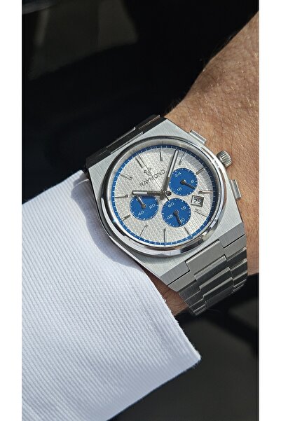 Raymond Rym-280268-Cr Quartz Men's Watch - Steel Case and Sapphire Glass - 2 Years Warranty Ss-Bl-W