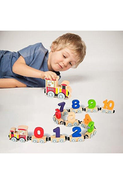OEM Wooden Train with Numbers, Interactive Children's Toy, Magnetic System, Multicolor, 3+ Years