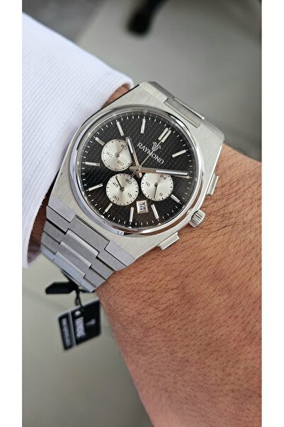 Raymond Rym-280268-Cr Quartz Men's Watch - Steel Case and Sapphire Glass - 2 Years Warranty Ss-Bk-W