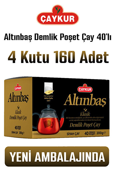 Çaykur Altınbaş Demlik Poşet Çay Sade 40*5gr 200gr 4 Paket