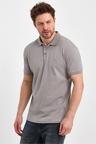 VENA Μπλουζάκι Martin Polo Yakali εφαρμοστό Pike - Γκρι