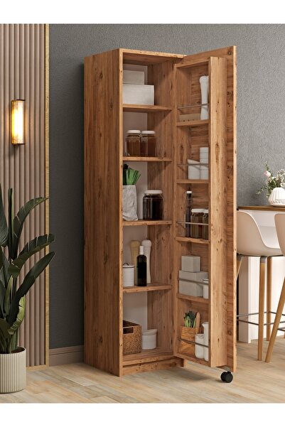 KuzeyLife Novens Çok Amaçlı Erzak-Kiler Dolabı Tek Kapaklı Çam