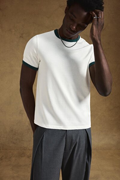 Bershka Ribbed short sleeve T-shirt