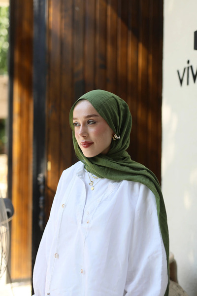 Modakaşmir Neo Pamuk Şal Haki Renk