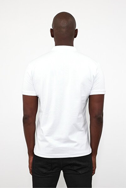 VENA Μπλουζάκι Martin Polo Yakali εφαρμοστό Pike - Λευκό