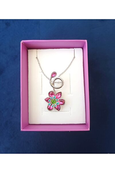 BEBİ BİJUTERİ Single Pink Flower Necklace Steel Necklace