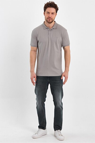 VENA Μπλουζάκι Martin Polo Yakali εφαρμοστό Pike - Γκρι