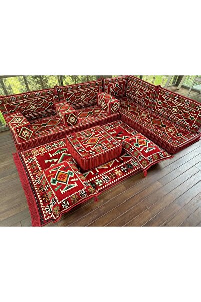 mdhomecarpet ŞAR KÖŞESİ MİNDER TAKIMI ÇÖKMEYEN SÜNGERLİ 16 PARÇA