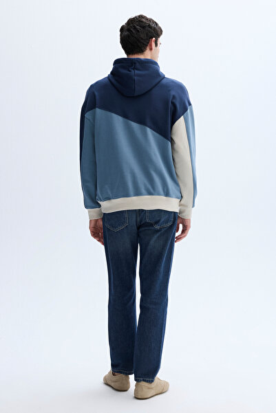 Mudo RENK BLOKLU OVERSIZE KAPÜŞONLU SWEATSHIRT