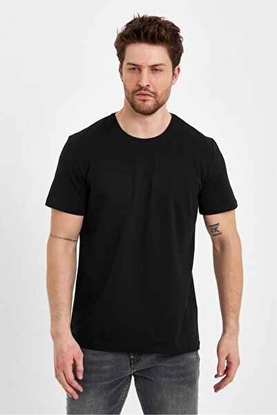 VENA Μπλουζάκι Ken Crew Neck Regular Fit Basic - Μαύρο