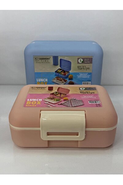 Tatlı Sebep Compartmented Layered Lockable Lunch Box Fork-Spoon Set School-Student