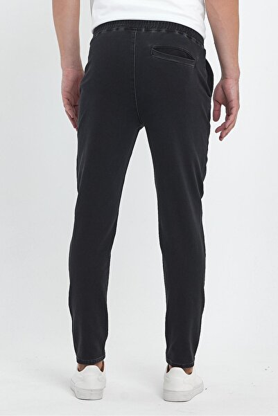 VENA Παντελόνι David Black Slim Fit Jogger με ελαστική μέση-Μαύρο