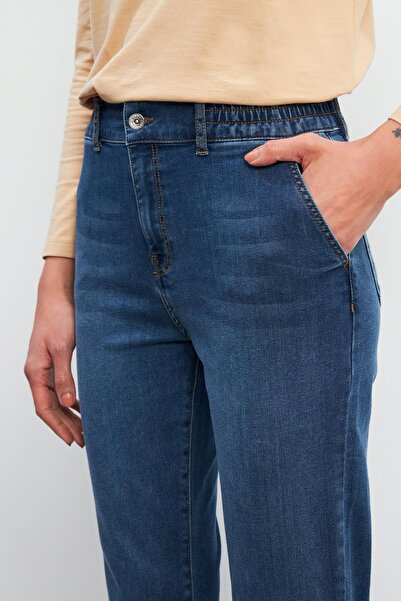 VENA Pantaloni de jeans cu talie elastică Norah albastru închis (TENCEL)(TM) - ALBASTRU ÎNCHIS