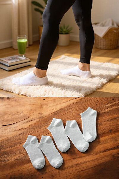 KAYSSOCK Комплект от 5 чифта бели памучни чорапи за жени и мъже, дишащи, за е...