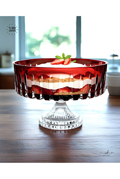 Akden Kristal Crystal Cutting Decor Handworked Colorful Glass Bowl