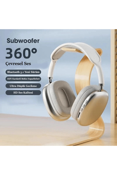 Yenimiyeni P9 Plus Kafaüstü Bluetooth Kulaklık Beyaz