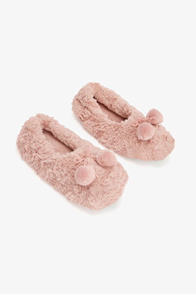 Penti Pembe Cozy Ponponlu Ev Patiği