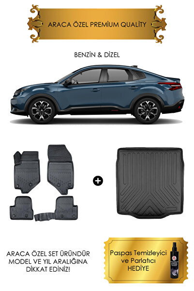 Sare Tuning Citroen C4X Benzinli 2025 Sonrası 4D Araca Özel Paspas ve Bagaj Havuzu