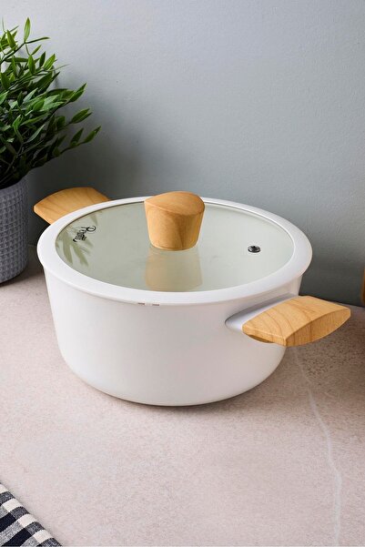 Perotti Danish Cook Beige Induction Bottom Deep Pot 20 cm