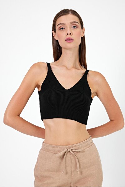 VENA Clara Crop Трикотажний топ - Чорний