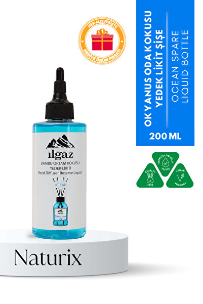 ILGAZ Okyanus Esintisi Yedek Likit Şişe Oda Kokusu 200 ml | Kalıcı Ve Ferah B...