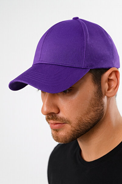 CapZone Şapka Beyzbol Kep Düz Şapka Unisex Model Arkadan Ayarlanabilir Cırtlı Mor