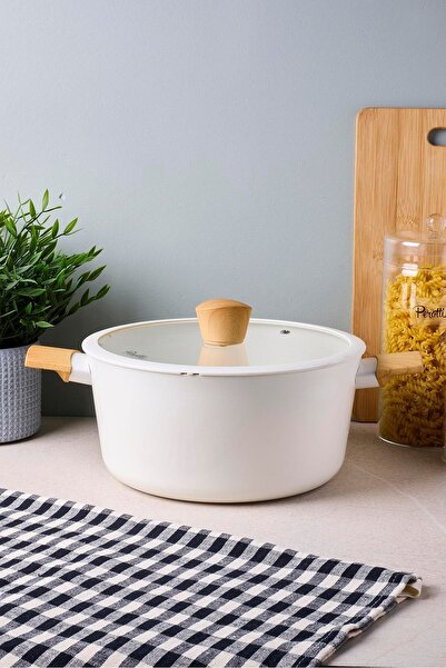 Perotti Danish Cook Beige Induction Bottom Deep Pot 24 cm