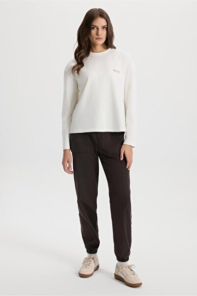 VENA Γυναικείο τζιν παντελόνι Flora Brown με ελαστική μέση (Lyocell)