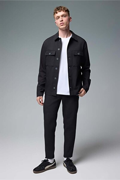 VENA Παντελόνι Alfred με ελαστική μέση-Μαύρο