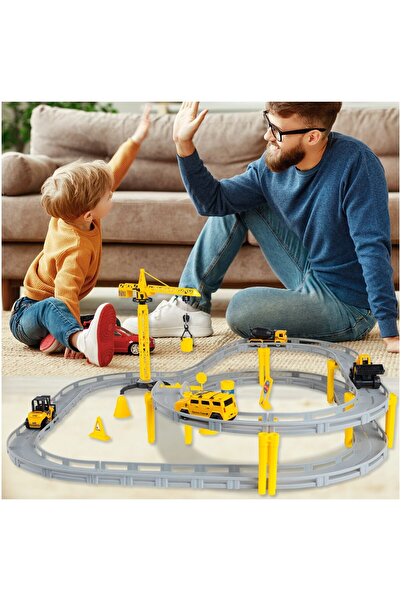 SOLTOY Santier cu utilaje si vehicule de constructie SOLTOY® Truck Building cu circuit, macara si altele