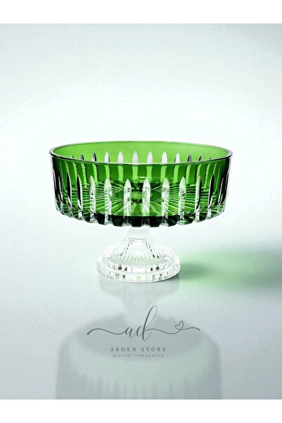 Akden Kristal Crystal Cutting Decor Handworked Colorful Glass Bowl