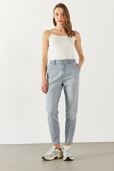 VENA Kadın Norah Blue Grey Beli Lastikli Jean Pantolon - Blue Grey