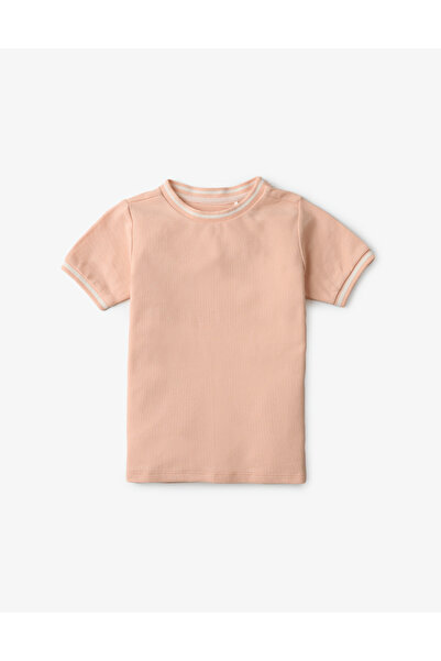 Gingersnaps تي شيرت سادة بأكمام قصيرة للأولاد مع طباعة على خط العنق