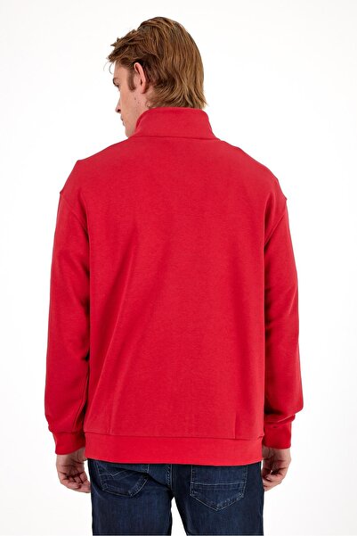 VENA Φούτερ Bruce με μισό φερμουάρ και ψηλό γιακά-Μούρο