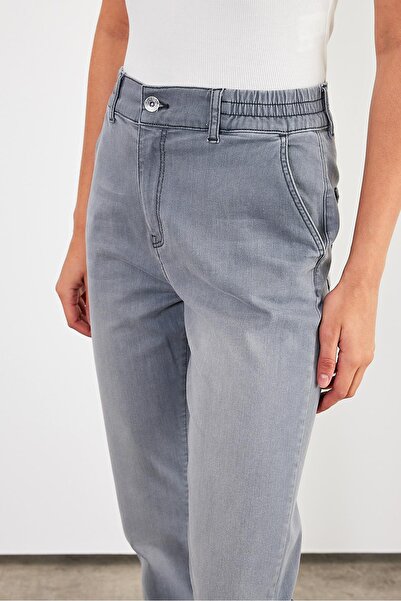 VENA Norah Grey Παντελόνι τζιν με ελαστική μέση-Γκρι
